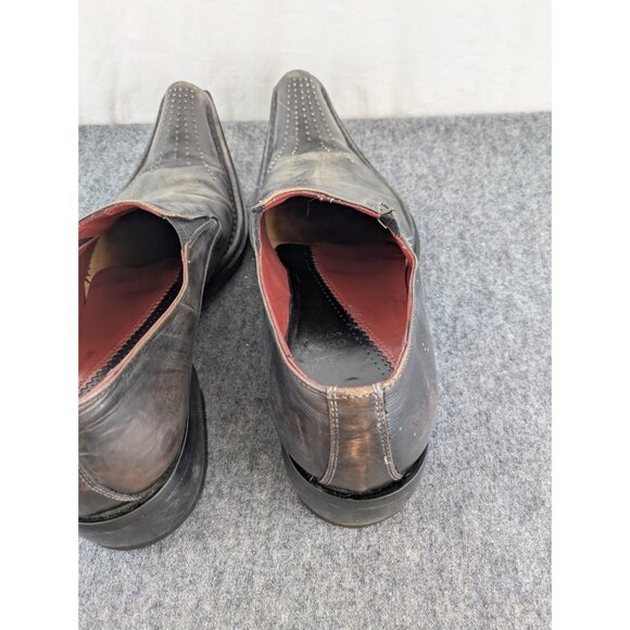 Jo Ghost Men’s Slip-On Shoes EU 39 US 6.5 Italy Distressed Leather Resoled Heels - Picture 9 of 16